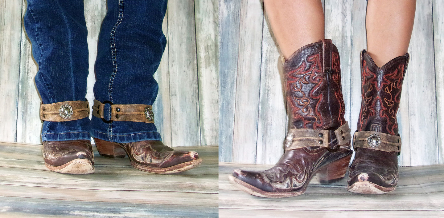 Boot Bracelet Decoration (Single) bw95 handcrafted from cowboy boots. Shop Apparel & Accessories at ChrisThompsonBags.com and buy the best boot accents, boot accessory, boot bling, boot bracelet, boot decor, boot jewelry, boot wrap, cowboy boot bling, cowboy boot decor, cowgirl boot bling, decorate boots, ugg decoration, western boot decor at Chris Thompson Bags.